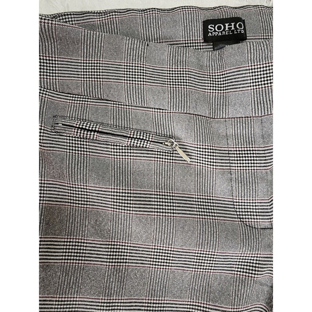 Soho Apparel Tapered Ankle Length Dress Pants Women's Size M - Houndstooth Plaid - Picture 7 of 11